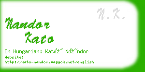 nandor kato business card